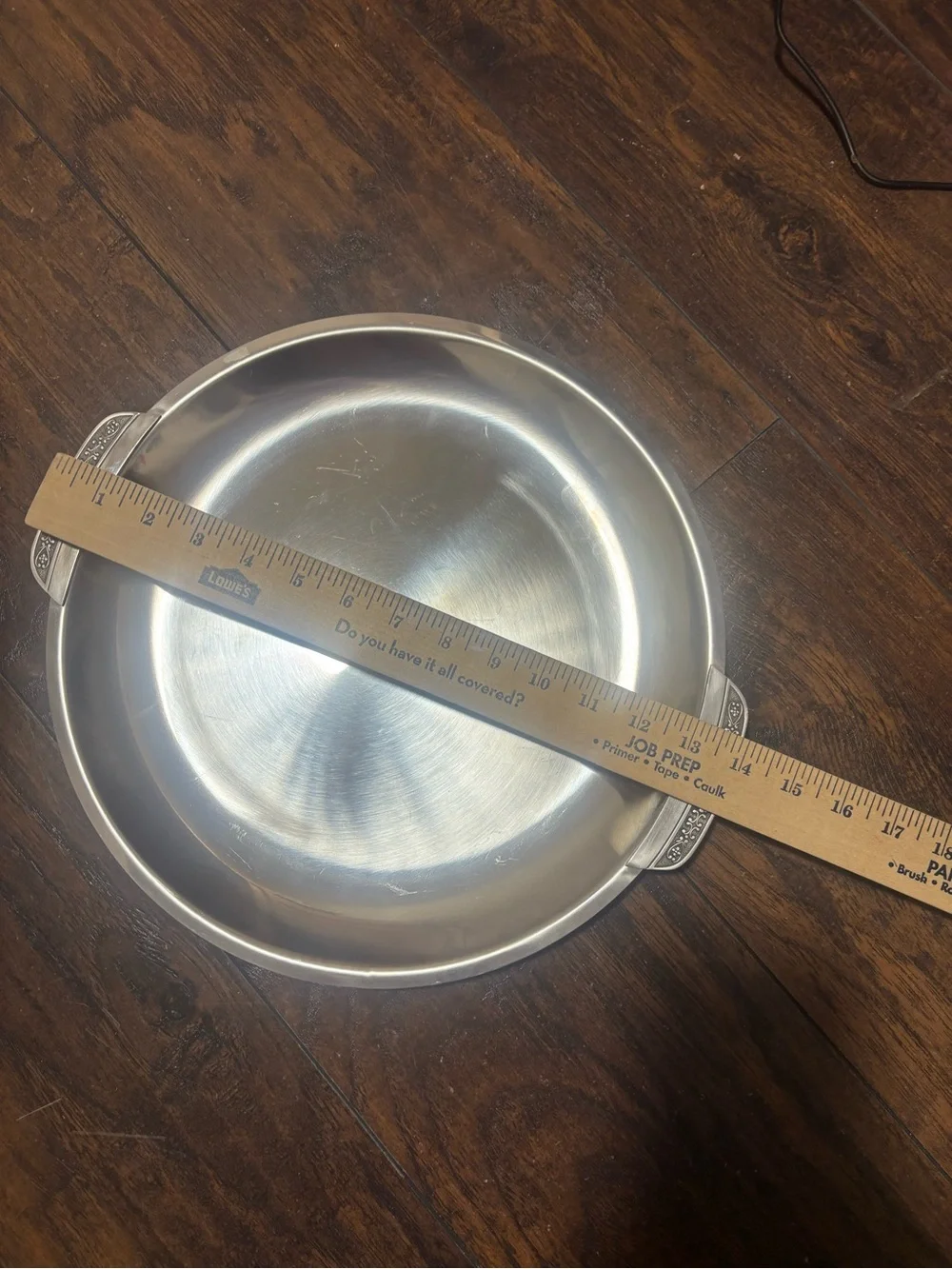 Vintage Mid Century Cordova Silver Stainless Steel Round Serving Tray Platter